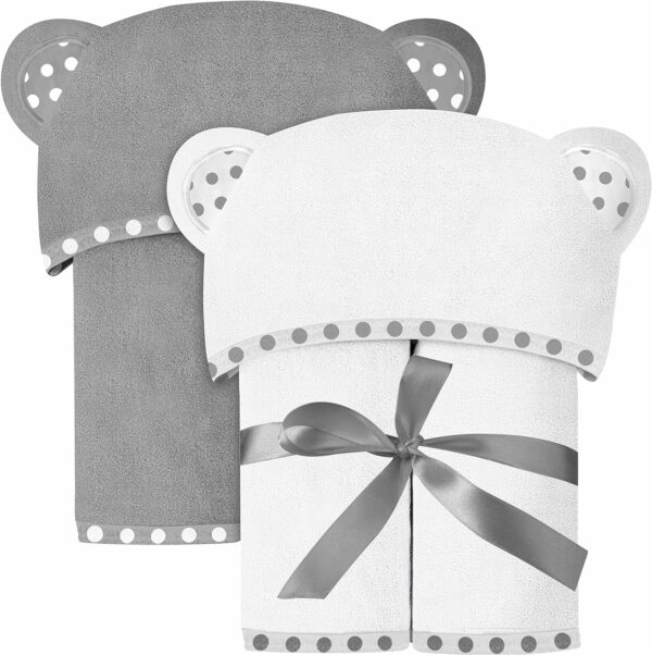 White and Gray Baby Towel